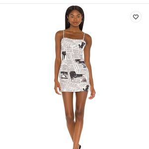 NWT REVOLVE SUPERDOWN NEWSPAPER DRESS XS $82